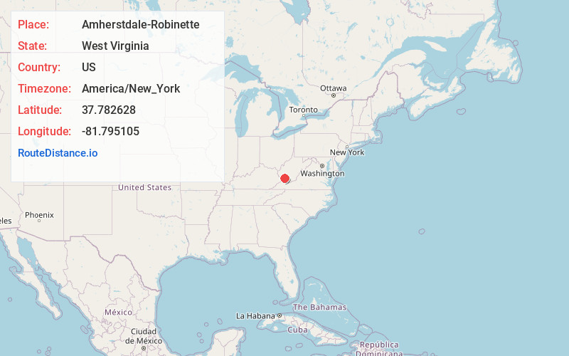 Map of Amherstdale-Robinette