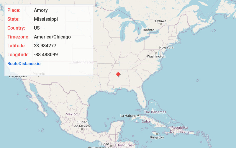 Map of Amory