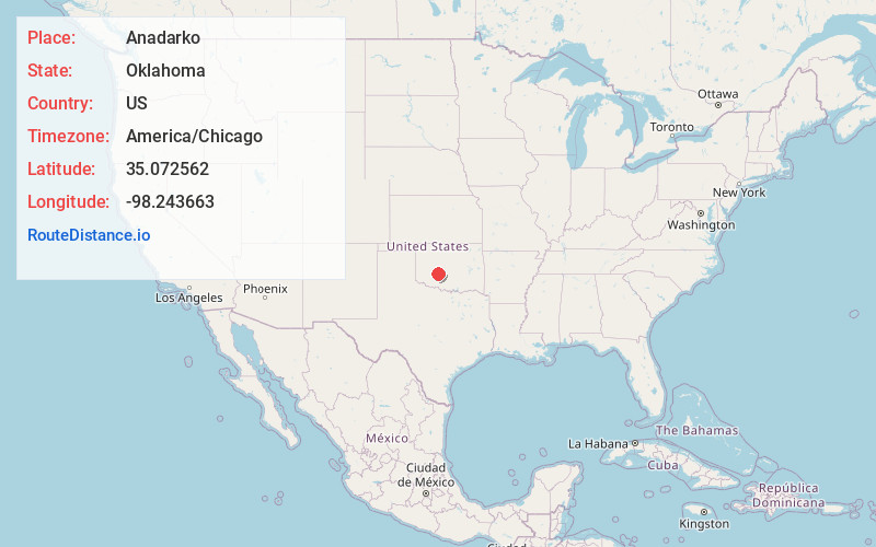 Map of Anadarko