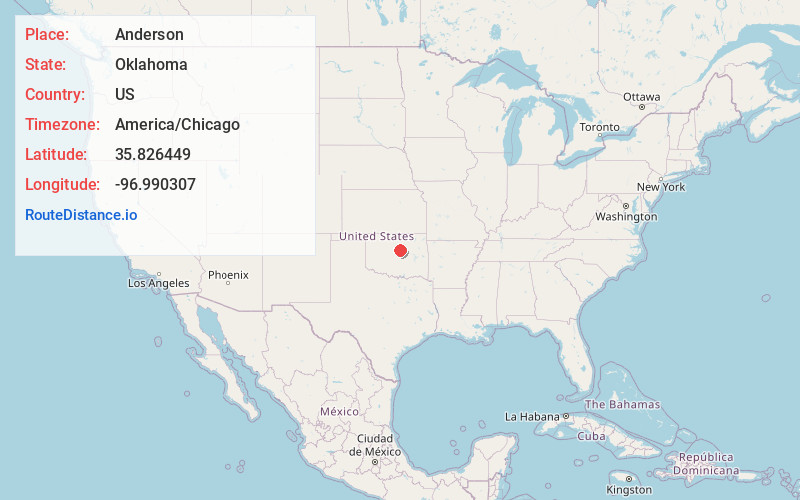 Map of Anderson