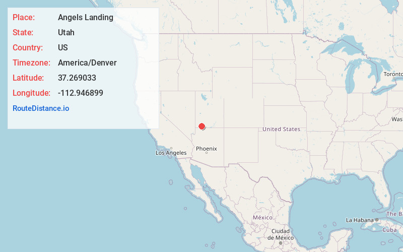 Map of Angels Landing