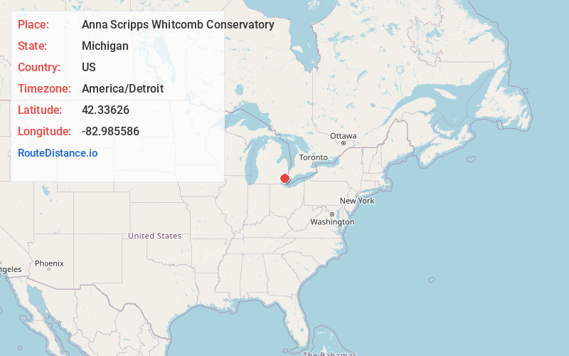 Map of Anna Scripps Whitcomb Conservatory