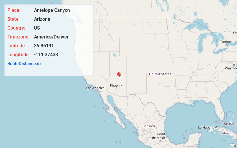 Map of Antelope Canyon