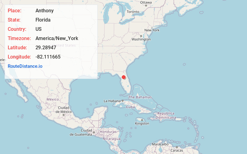 Map of Anthony