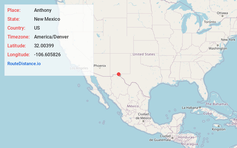 Map of Anthony