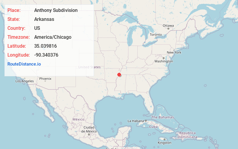 Map of Anthony Subdivision