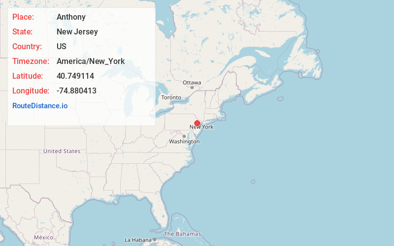 Map of Anthony