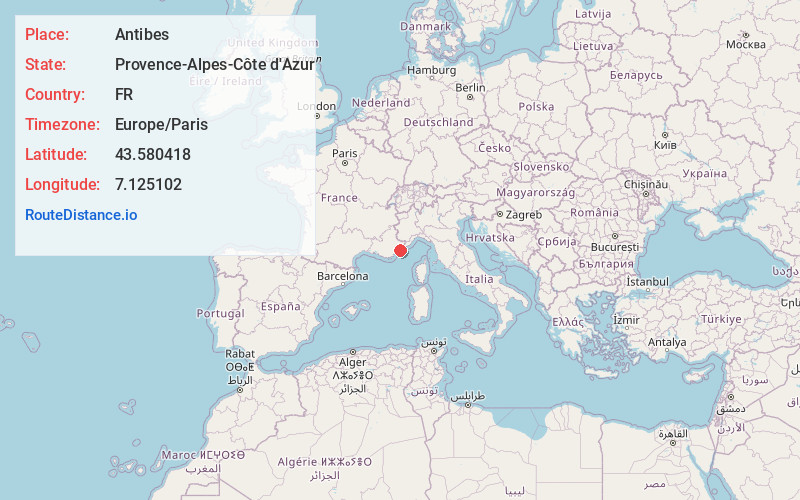 Map of Antibes