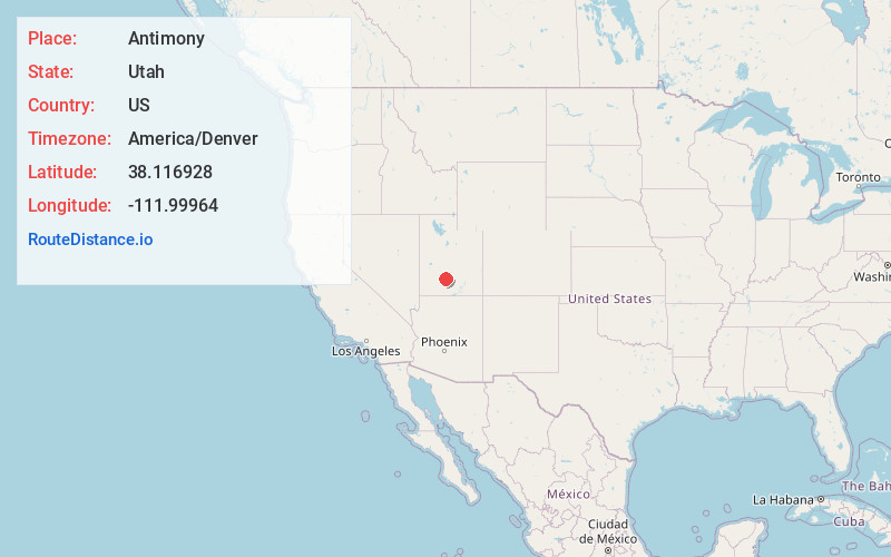Map of Antimony
