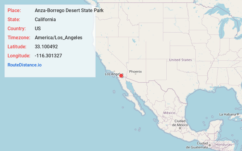 Map of Anza-Borrego Desert State Park