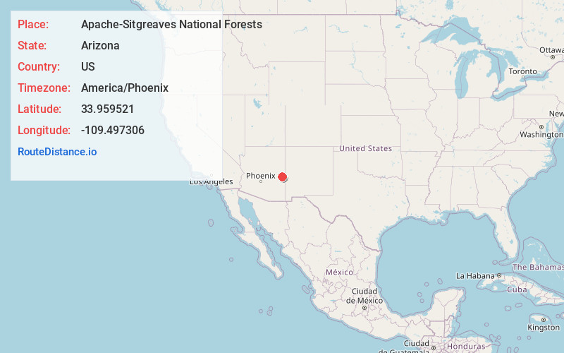 Map of Apache-Sitgreaves National Forests