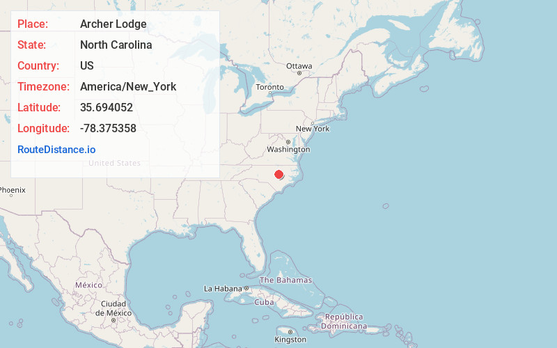 Map of Archer Lodge