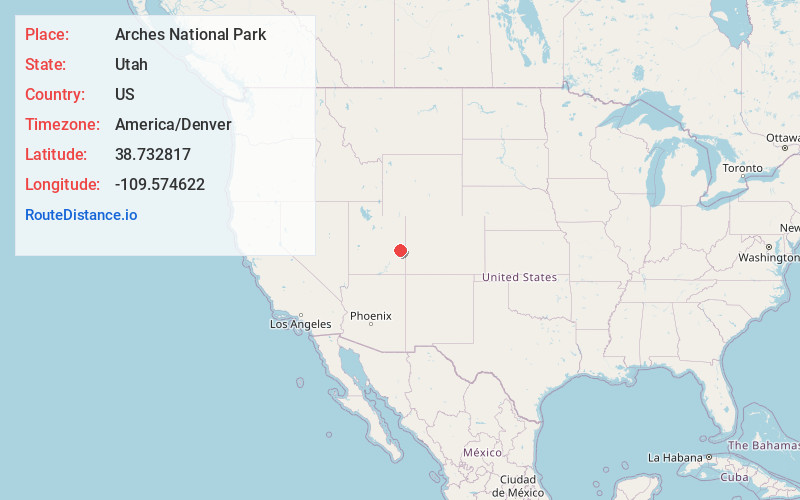 Map of Arches National Park