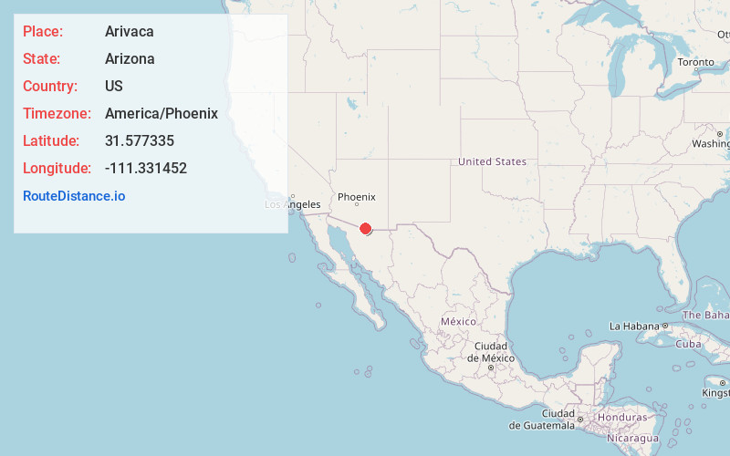 Map of Arivaca