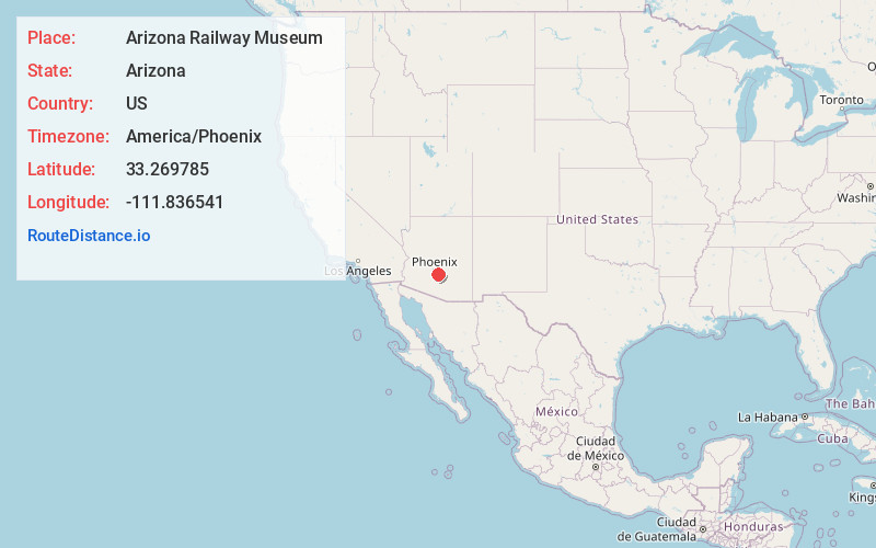 Map of Arizona Railway Museum