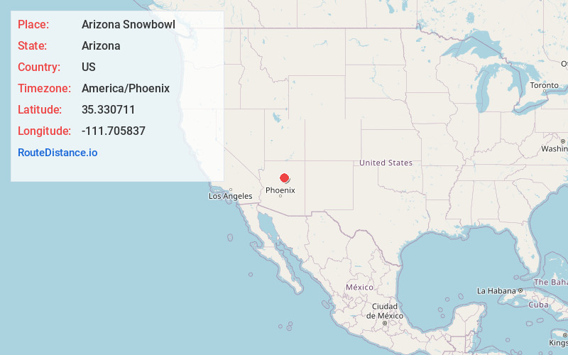 Map of Arizona Snowbowl