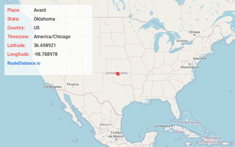 Map of Avard