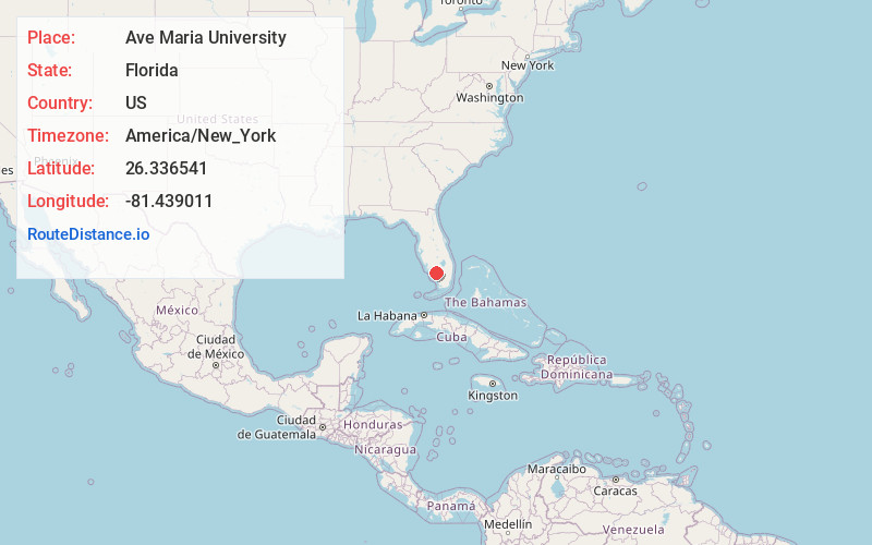 Map of Ave Maria University