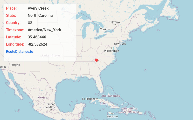 Map of Avery Creek