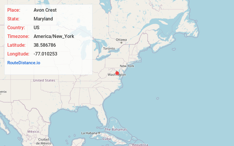Map of Avon Crest