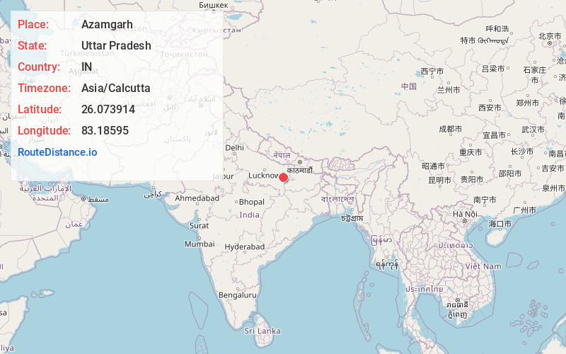 Map of Azamgarh