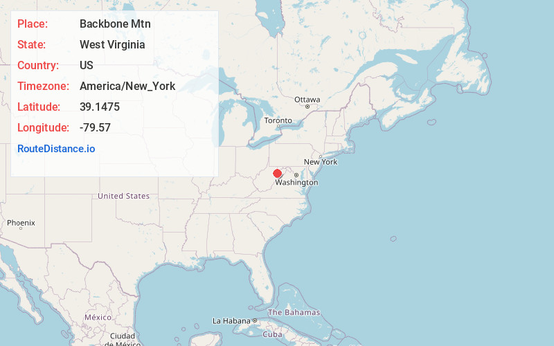 Map of Backbone Mtn