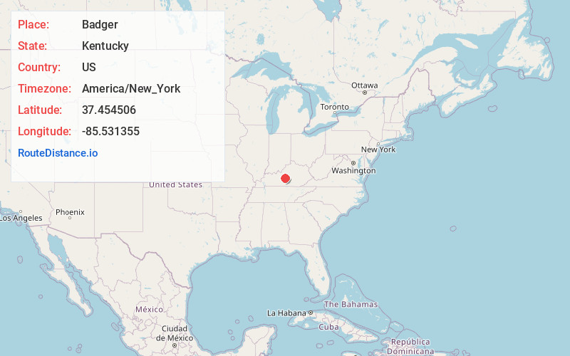 Map of Badger