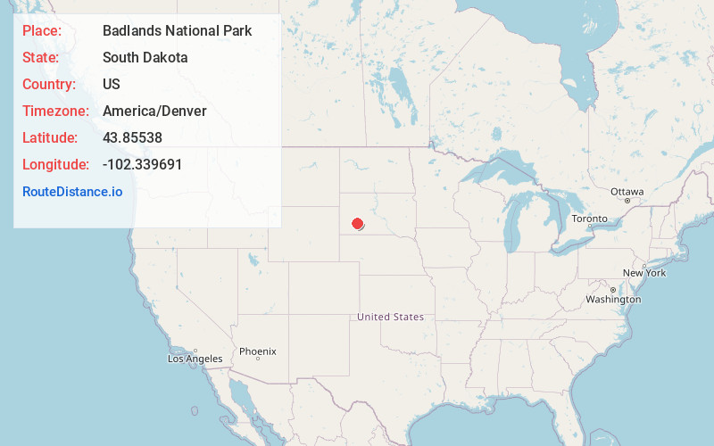 Map of Badlands National Park