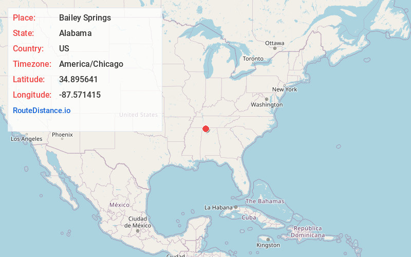 Map of Bailey Springs