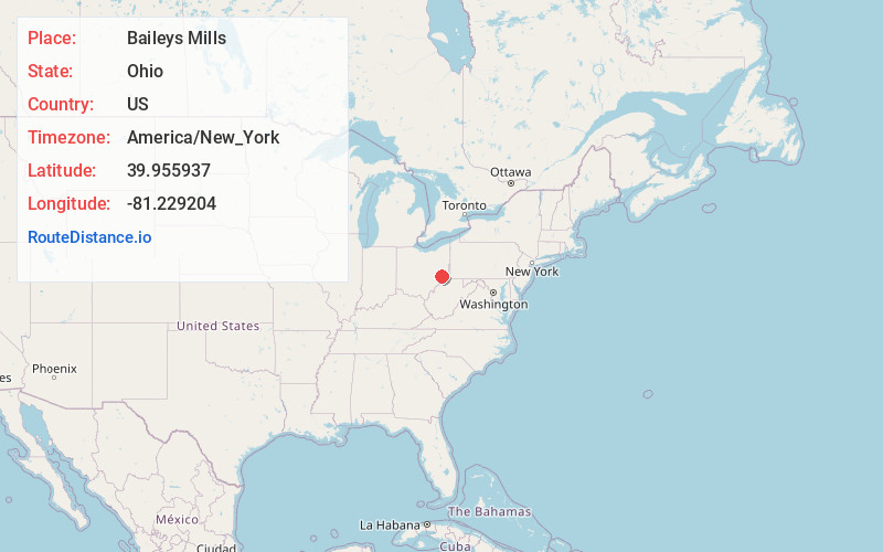 Map of Baileys Mills
