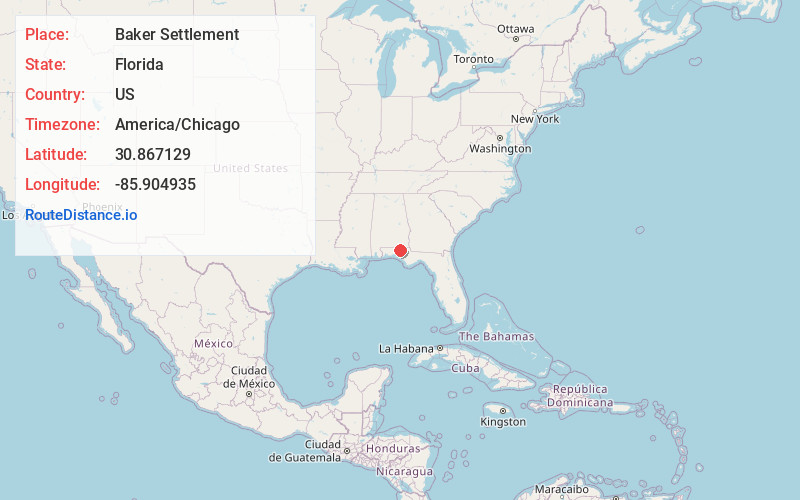 Map of Baker Settlement