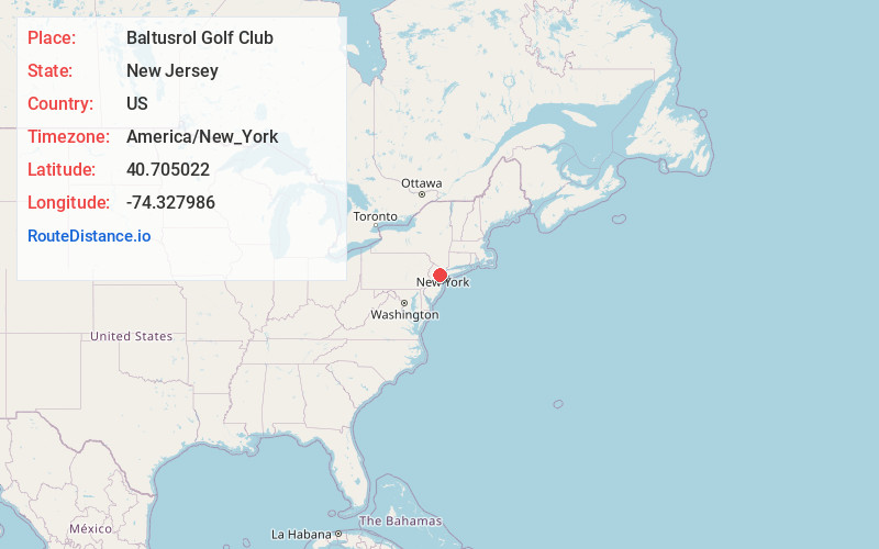 Map of Baltusrol Golf Club