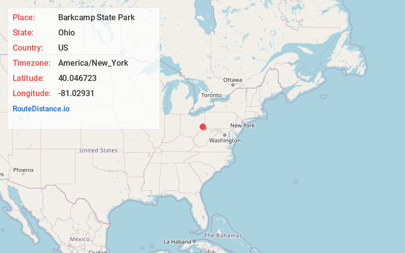 Map of Barkcamp State Park