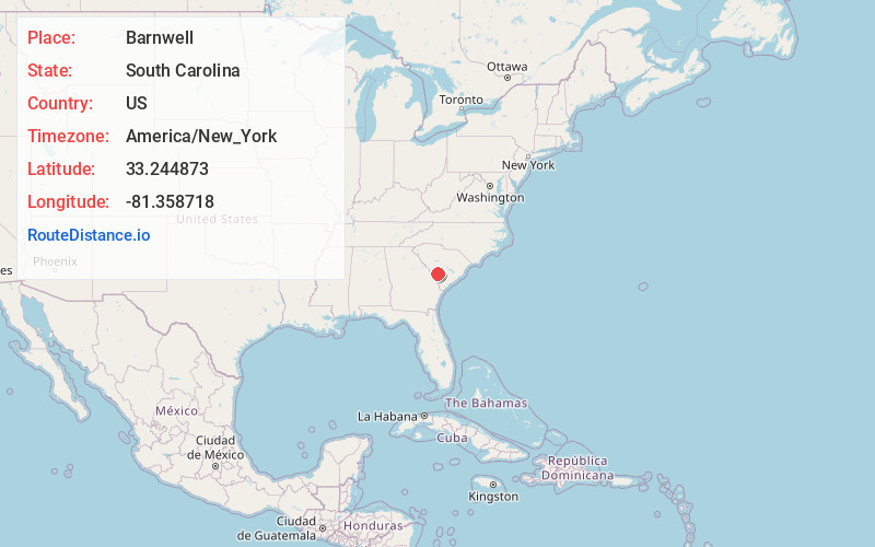 Map of Barnwell