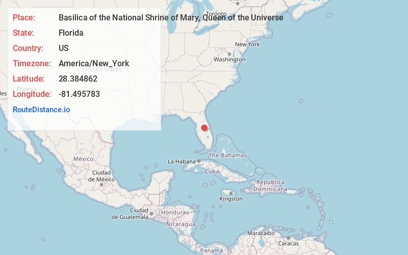 Map of Basilica of the National Shrine of Mary, Queen of the Universe