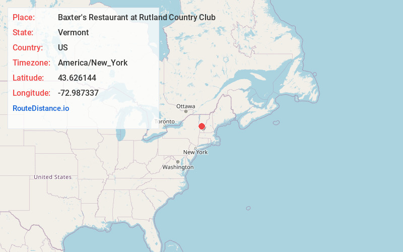 Map of Baxter's Restaurant at Rutland Country Club