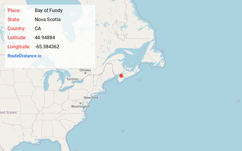 Map of Bay of Fundy