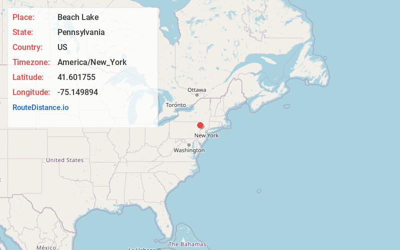 Map of Beach Lake