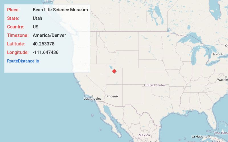 Map of Bean Life Science Museum