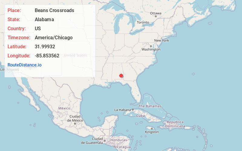Map of Beans Crossroads