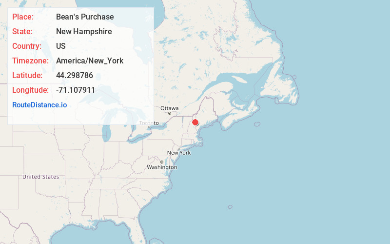 Map of Bean's Purchase