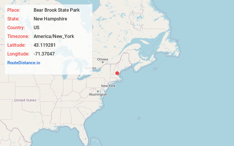 Map of Bear Brook State Park
