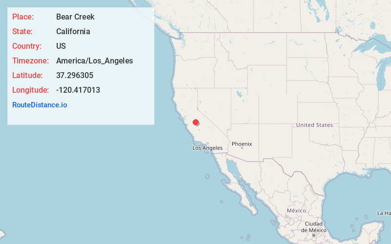 Map of Bear Creek