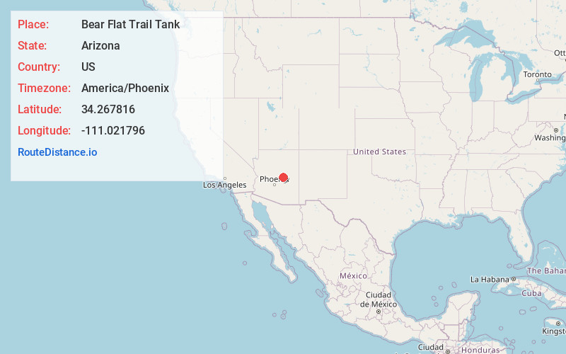 Map of Bear Flat Trail Tank