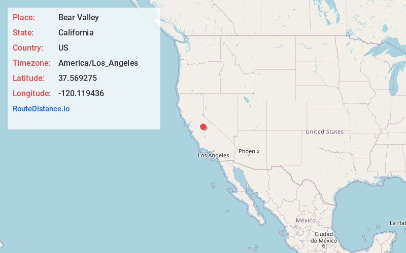 Map of Bear Valley