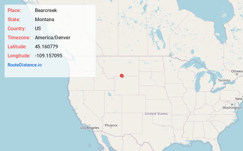 Map of Bearcreek