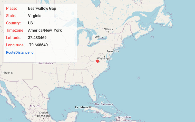 Map of Bearwallow Gap