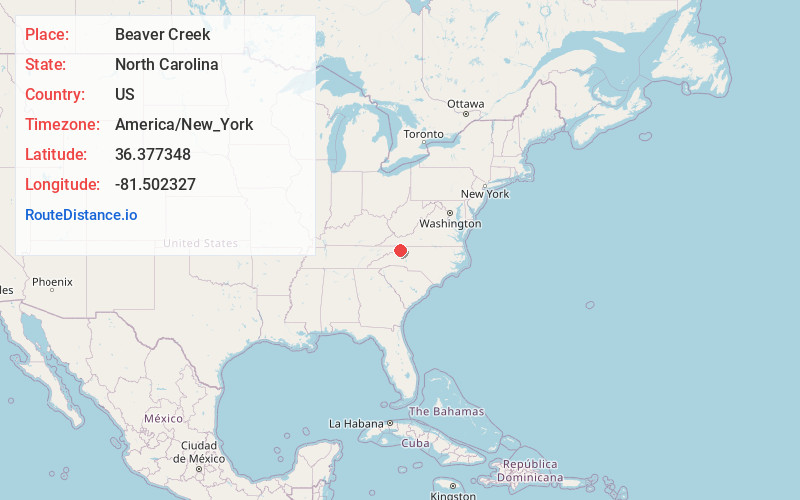 Map of Beaver Creek