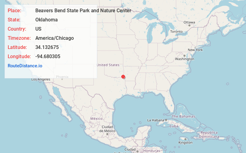 Map of Beavers Bend State Park and Nature Center