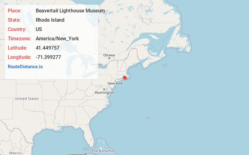 Map of Beavertail Lighthouse Museum